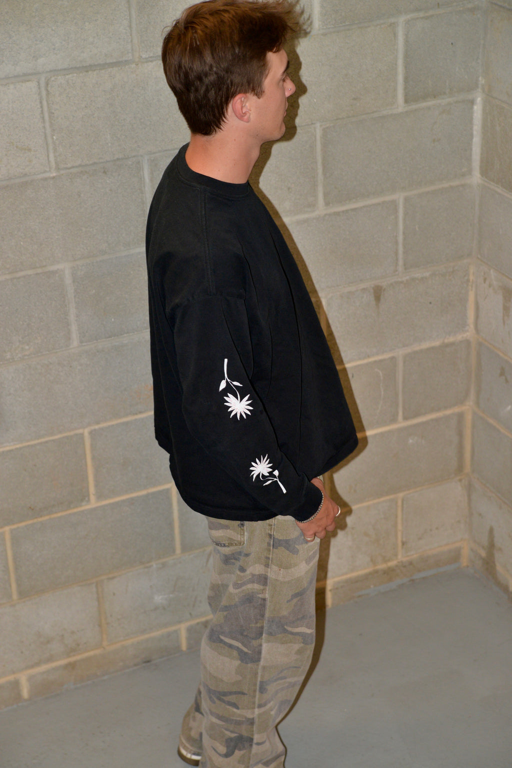 Trippy Flower Heavyweight Long Sleeve Shirt (100% cotton)