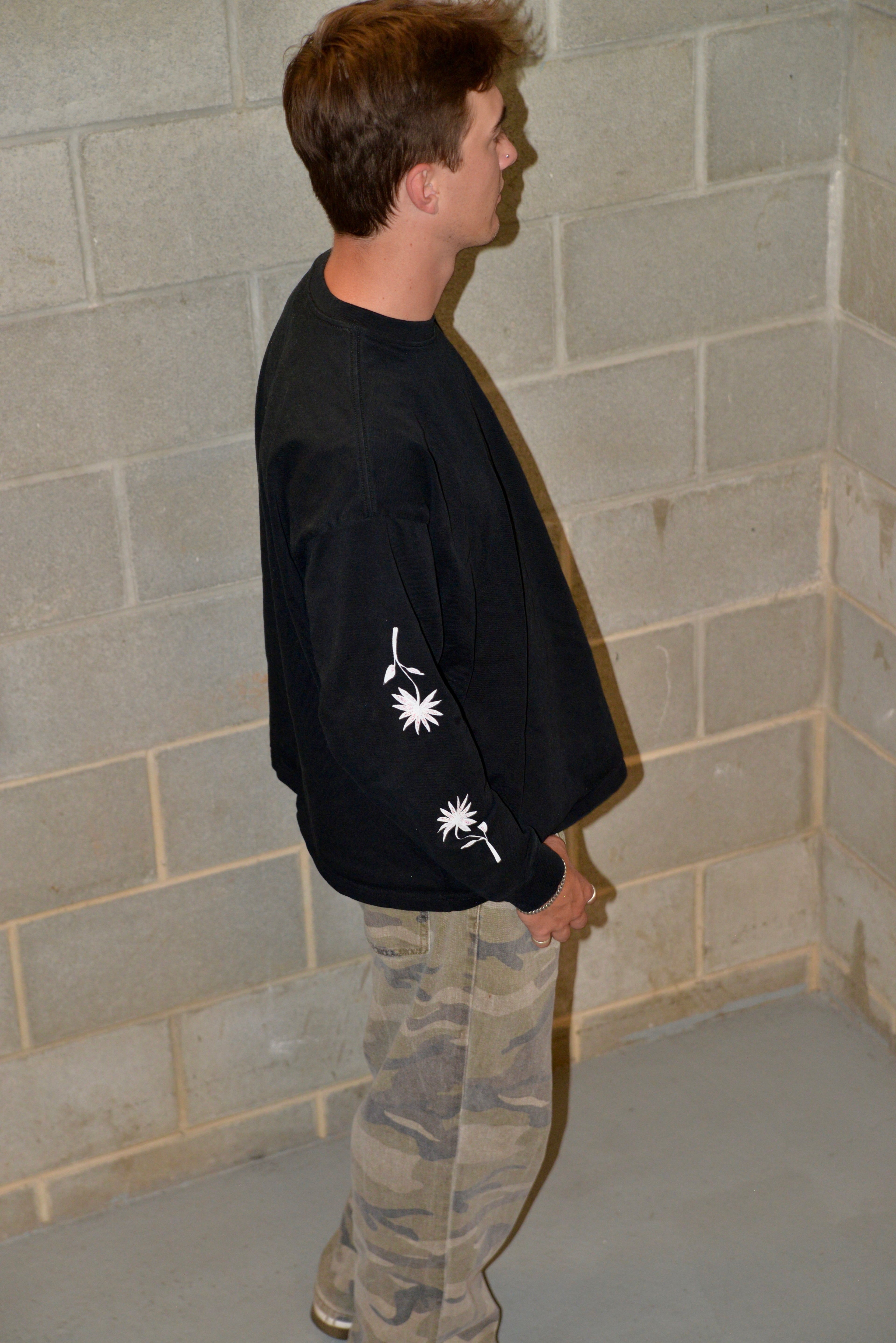 Trippy Flower Heavyweight Long Sleeve Shirt (100% cotton)