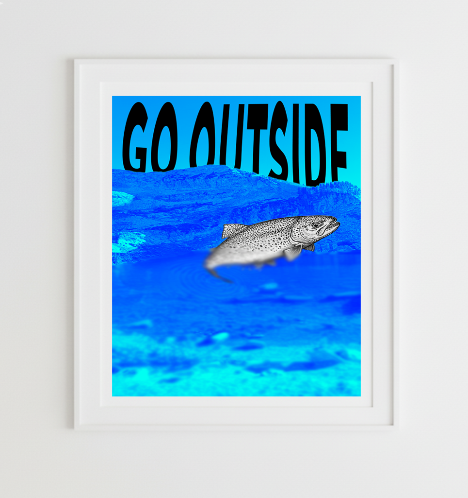 GO OUTSIDE custom poster 18x23.75 inch
