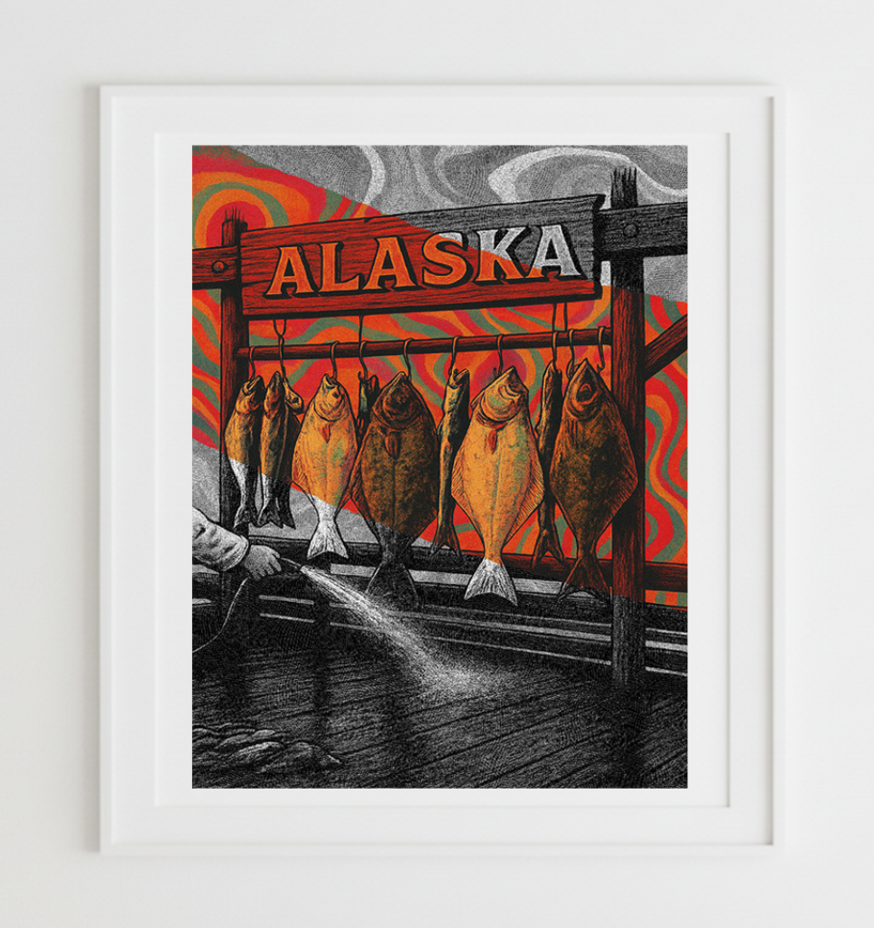 ALASKAN HALIBUT custom poster 36x47.5 inch